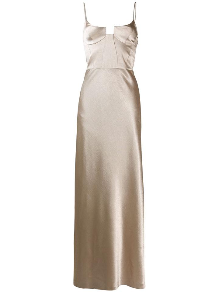 Galvan Phoebe Bustier Evening Dress - Gold