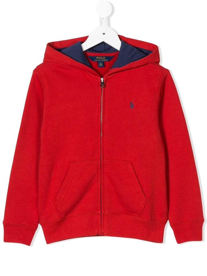 Ralph Lauren Kids Logo Embroidered Zip-up Hoodie
