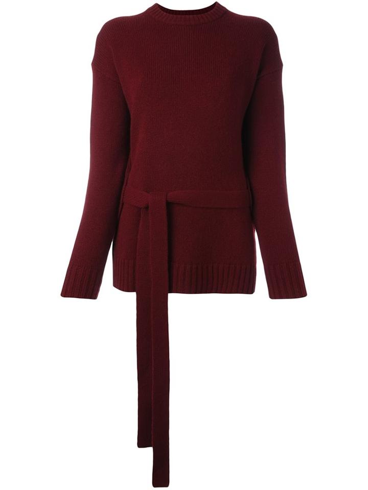 Joseph Belted Jumper, Women's, Size: Xs, Red, Cashmere