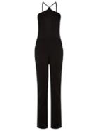 Andrea Marques Side Pockets Jumpsuit, Women's, Size: 44, Black, Cotton/spandex/elastane