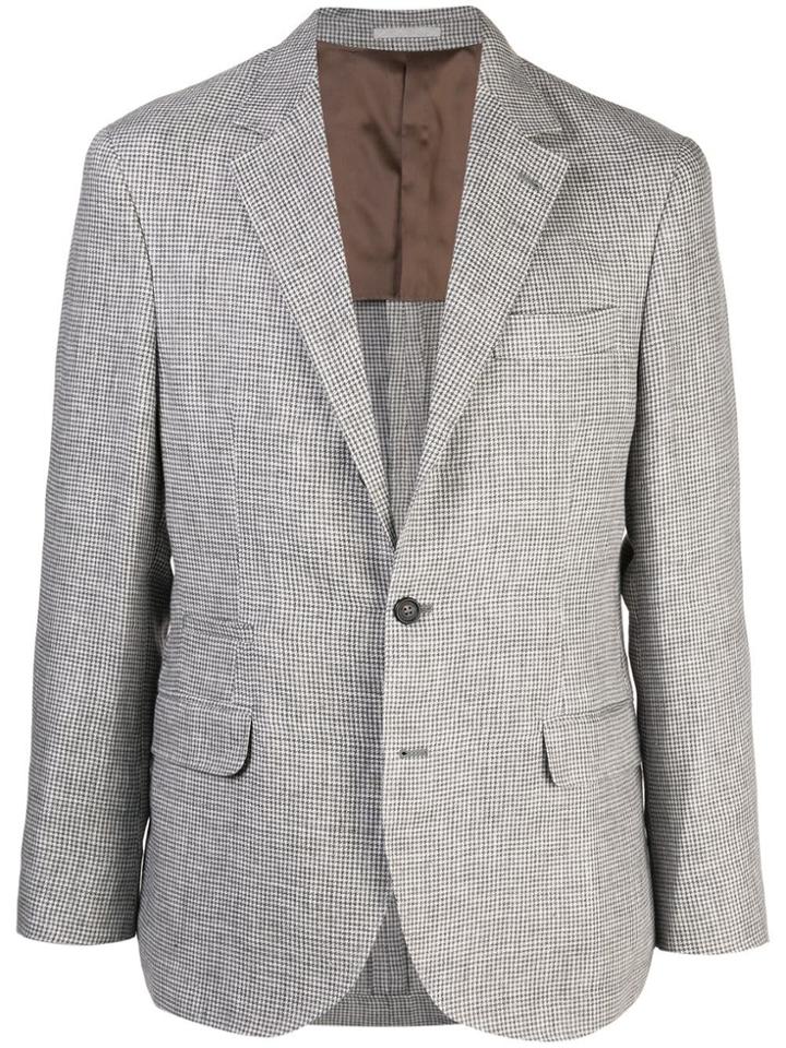 Brunello Cucinelli Houndstooth Blazer - Grey
