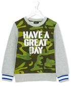 Diesel Kids - Great Day Sweatshirt - Kids - Cotton/polyester - 6 Yrs, Grey