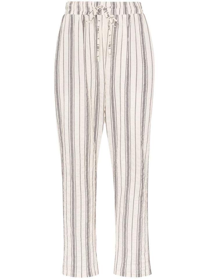 Prévu Formentera Striped Trousers - White