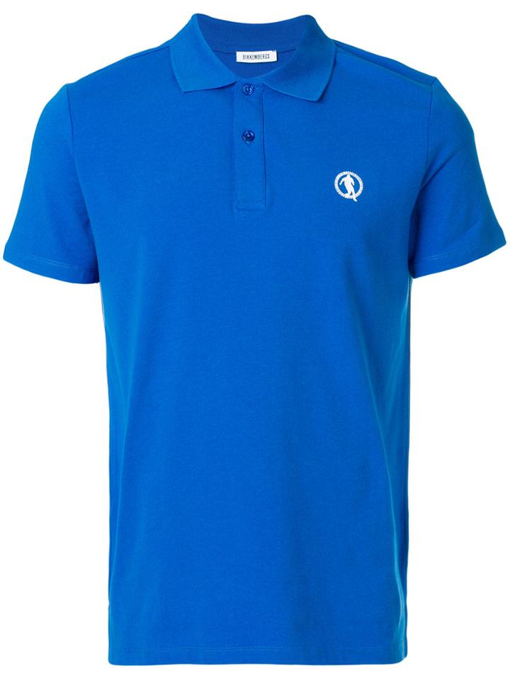 Dirk Bikkembergs Logo Patch Polo Shirt - Blue