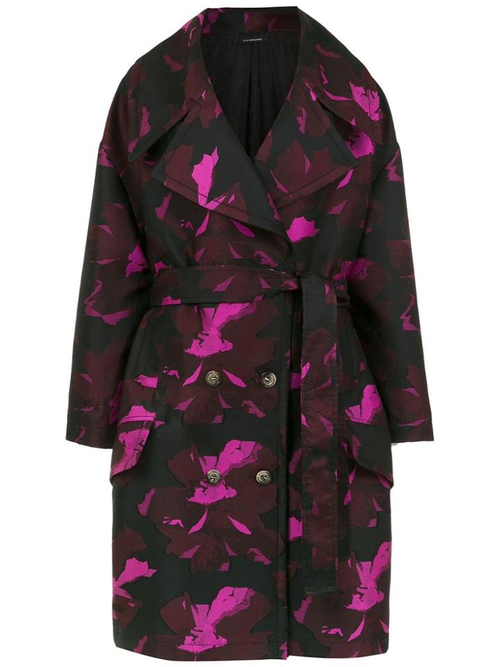 À La Garçonne Floral Oversized Coat - Pink