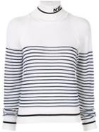 Nº21 Breton Stripe Knitted Jumper - White