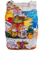 Fefè Drawstring Scene Backpack - White