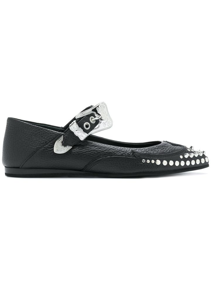 Mcq Alexander Mcqueen Metallic Detailed Ballerinas - Black