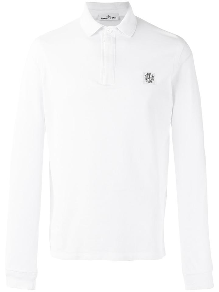 Stone Island - Long-sleeve Polo Shirt - Men - Cotton/spandex/elastane - Xxl, White, Cotton/spandex/elastane