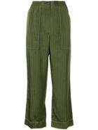 Sonia Rykiel Rive Gauche Striped Trousers - Green