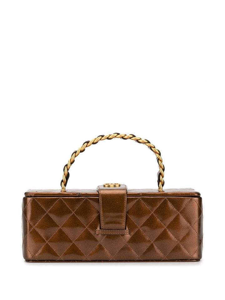 Chanel Pre-owned Quilted Cc Vanity Bag - Brown