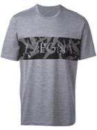 Z Zegna Logo Print T-shirt, Men's, Size: Medium, Grey, Wool