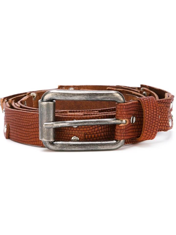 Al Duca D'aosta 1902 Studded Belt, Men's, Size: 110, Brown, Leather