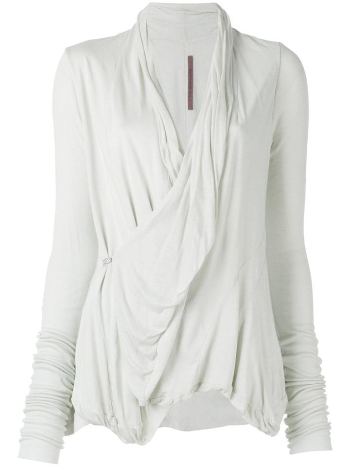 Rick Owens Lilies - Crossed Fastening Cardigan - Women - Cotton/polyamide/viscose - 42, Women's, Grey, Cotton/polyamide/viscose
