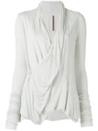 Rick Owens Lilies - Crossed Fastening Cardigan - Women - Cotton/polyamide/viscose - 42, Women's, Grey, Cotton/polyamide/viscose