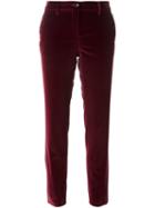 Etro Velvet Tailored Trousers, Women's, Size: 42, Pink/purple, Cotton/spandex/elastane