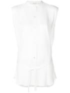 Helmut Lang Mandarin Neck Belted Shirt - White