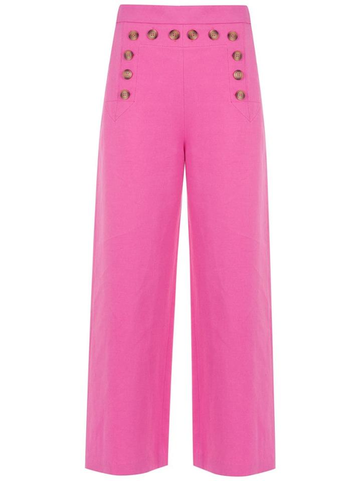Nk Buttoned Cropped Pants - Pink