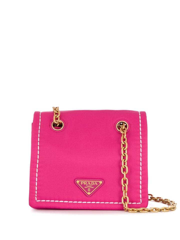Prada Contrast Stitching Nylon Mini Bag - Pink