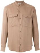 Egrey Band Collar Shirt - Brown