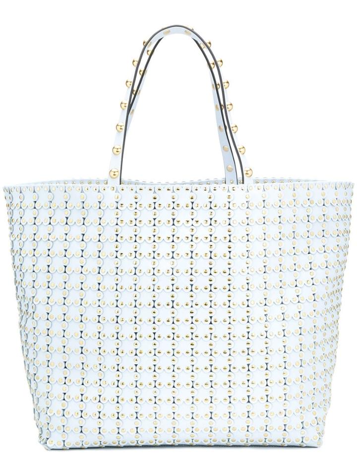 Red Valentino Red(v) Flower Puzzle Tote - Blue
