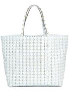 Red Valentino Red(v) Flower Puzzle Tote - Blue