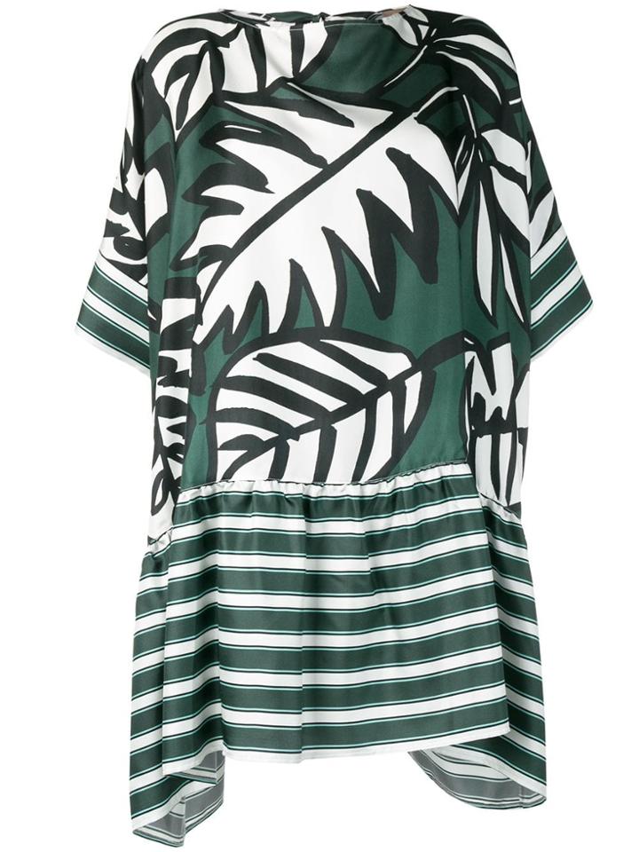 Altea Leaf Print Dress - Green
