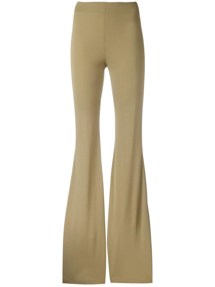 Plein Sud - Elasticated Waistband Flared Trousers - Women - Viscose - 40, Women's, Nude/neutrals, Viscose