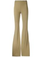 Plein Sud - Elasticated Waistband Flared Trousers - Women - Viscose - 40, Women's, Nude/neutrals, Viscose