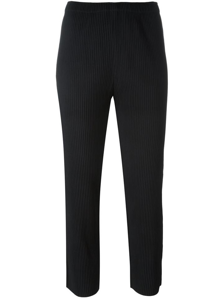 Issey Miyake Cauliflower Pleated Tapered Cropped Trousers
