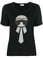 Fendi Karl Motif T-shirt - Black