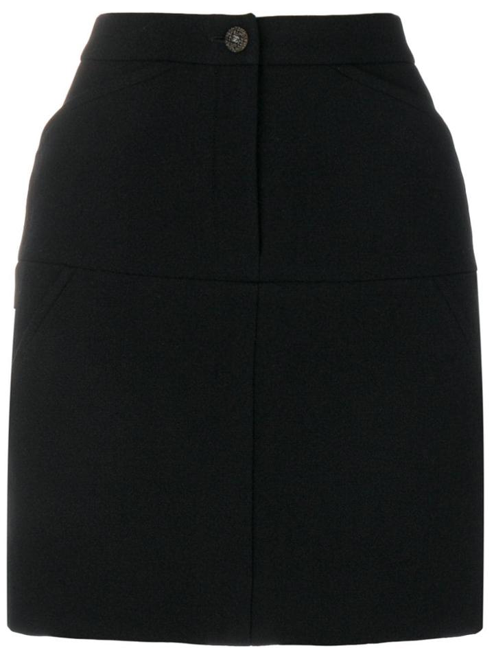 Chanel Vintage A-line Short Skirt - Black