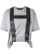Junya Watanabe Comme Des Garçons - Contrast T-shirt - Women - Cotton/nappa Leather - M, Grey, Cotton/nappa Leather