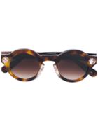 Christopher Kane Eyewear Round-frame Tortoise Shell Sunglasses - Brown