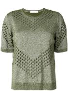 Golden Goose Deluxe Brand Lurex Perforated Top - Green