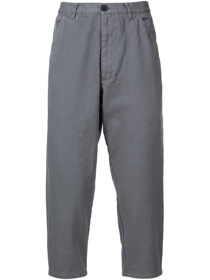Comme Des Garçons Shirt Cropped Trousers, Men's, Size: Medium, Grey, Cotton