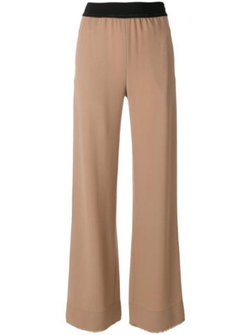 Veronique Leroy Elastic Waistband Flared Trousers - Brown