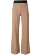 Veronique Leroy Elastic Waistband Flared Trousers - Brown