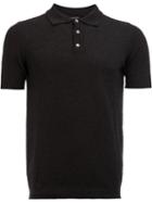 Roberto Collina Classic Polo Shirt, Men's, Size: 54, Black, Cotton/polyamide