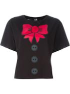 Love Moschino Printed T-shirt, Women's, Size: 38, Black, Cotton