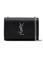Saint Laurent Slp Kate Sml Grain Lthr W Slvr Hw - Black
