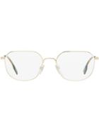 Burberry Gold-plated Square Optical Frames