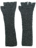 Isabel Benenato Fingerless Gloves, Women's, Grey, Polyamide/spandex/elastane/yak/merino