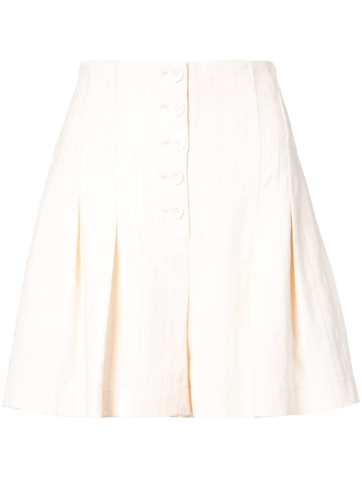 Rebecca Taylor Flared Tailored Shorts - Yellow & Orange