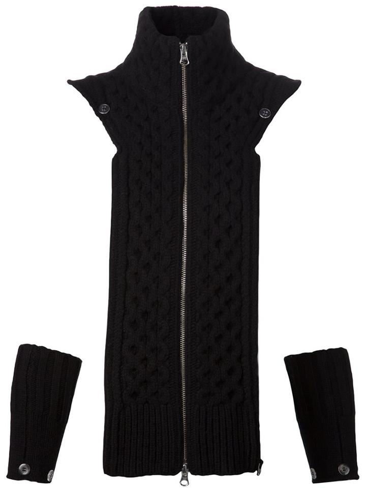 Veronica Beard Knit Cuff And Zipped Collar Set