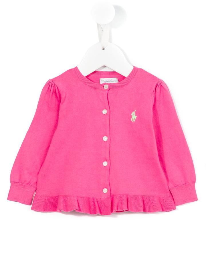 Ralph Lauren Kids - Ruffled Cardigan - Kids - Cotton - 18 Mth, Pink/purple