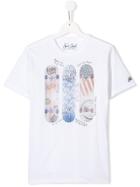 Mc2 Saint Barth Kids Skateboard Print T-shirt - White