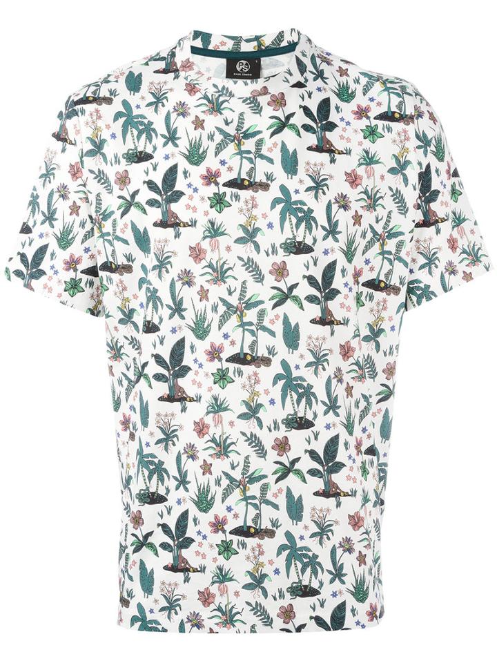 Ps By Paul Smith Printed Short Sleeve T-shirt, Men's, Size: Small, White, Cotton