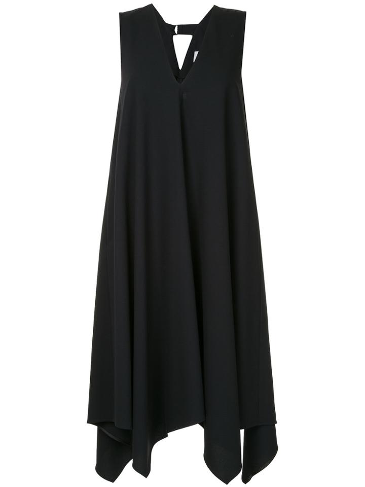 Le Ciel Bleu Asymmetric V-neck Dress - Black
