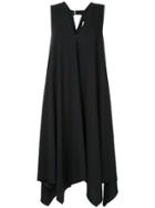 Le Ciel Bleu Asymmetric V-neck Dress - Black